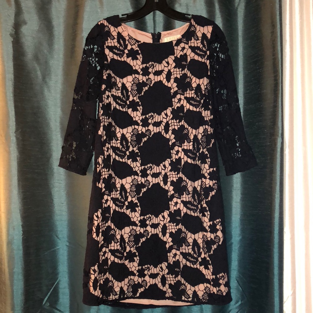 Erin Fetherson blue lace sheath dress